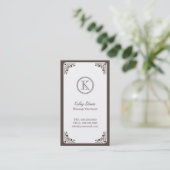 Art Deco Border Massage Therapeut Visitenkarte (Stehend Vorderseite)