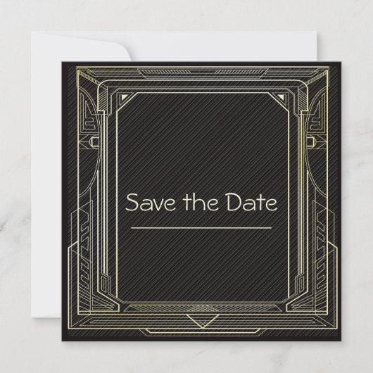 Art Deco Border Save the Date (Vorderseite)