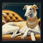 Art Deco Borzoi Akropolis Kunst<br><div class="desc">Ideal für den Art Deco Borzoi Liebhaber!</div>