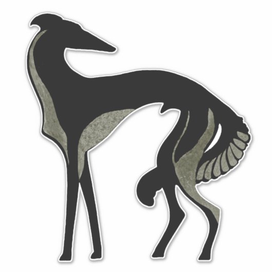 Art Deco Borzoi Die Cut Vinyl Sticker (Vorderseite)