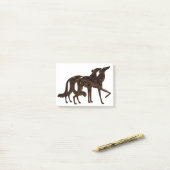 Art Deco Borzoi Duo Bronze Post-it Klebezettel (Auf Schreibtisch)