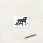 Art Deco Borzoi Duo Schwarz Post-it Klebezettel (Auf Schreibtisch)