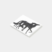 Art Deco Borzoi Duo Schwarz Post-it Klebezettel (angewinkelt)