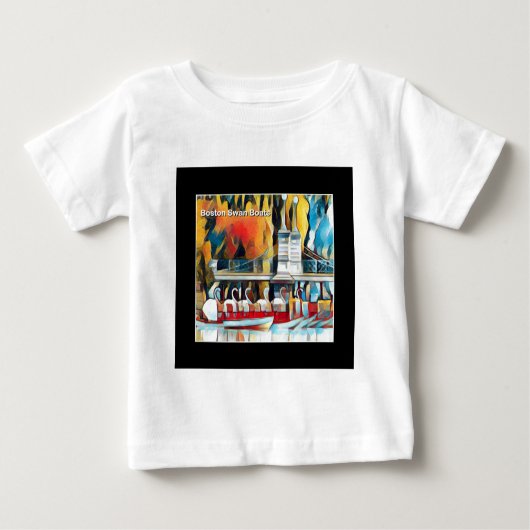 Art Deco Boston Swan Boats Baby T-shirt (Vorderseite)