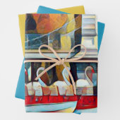 Art Deco Boston Swan Boats Geschenkpapier Set (Beispiel)