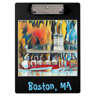 Art Deco Boston Swan Boats Klemmbrett