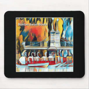 Art Deco Boston Swan Boats Mousepad