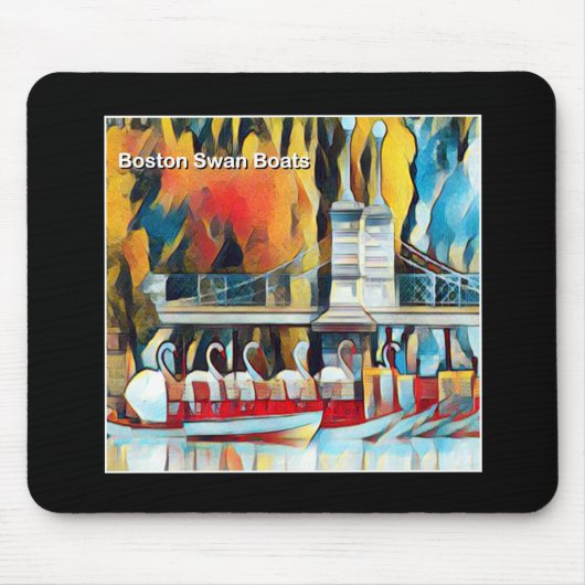 Art Deco Boston Swan Boats Mousepad (Vorne)