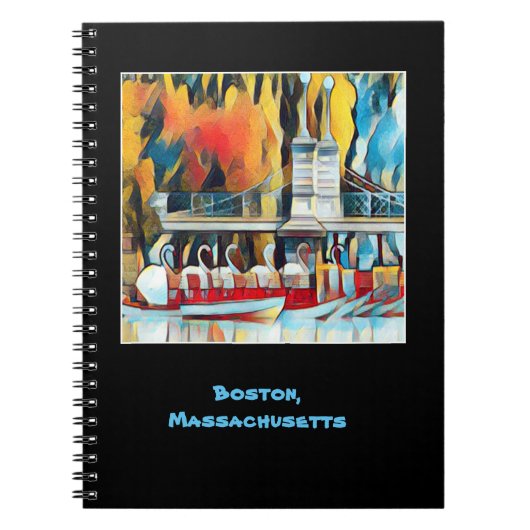 Art Deco Boston Swan Boats Notizblock (Vorderseite)