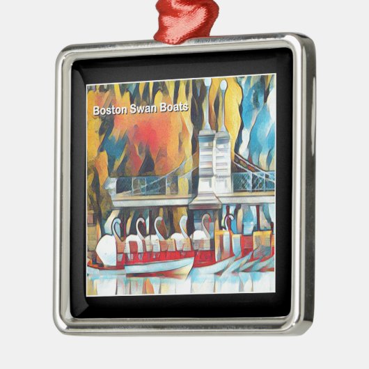 Art Deco Boston Swan Boats Ornament Aus Metall (Links)