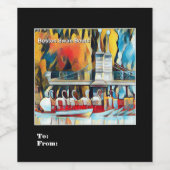 Art Deco Boston Swan Boats Weinetikett (Einzelnes Label)