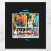 Art Deco Boston Swan Boats Weinetikett (Einzelnes Label)