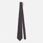Art Deco Botanisches Geometrie-Muster: Cranberry.. Krawatte (Vorderseite)