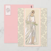 Art Deco Braut Postkarte (Vorne/Hinten)