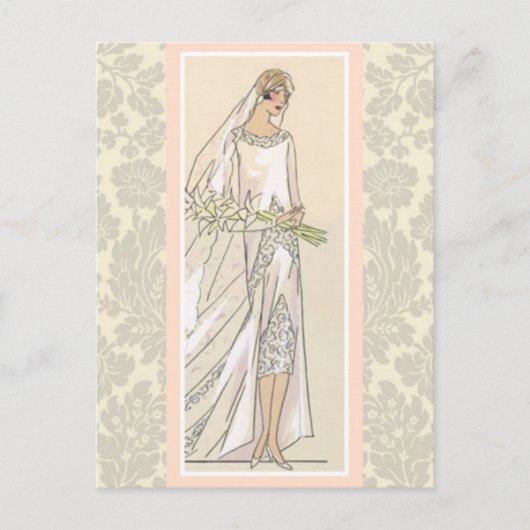 Art Deco Braut Postkarte (Vorderseite)