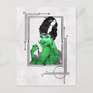 Art Deco Braut Postkarte