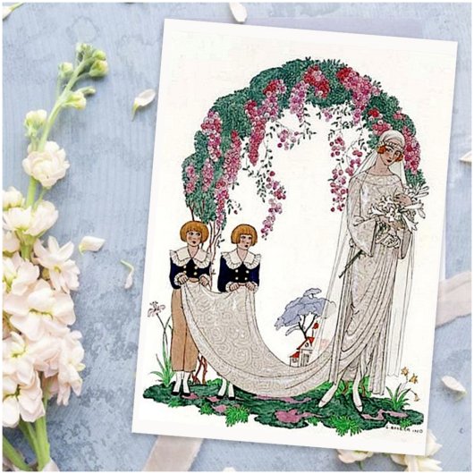 Art Deco Braut Postkarte Magnet