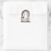 Art Deco Braut Quadratischer Aufkleber (Tasche)