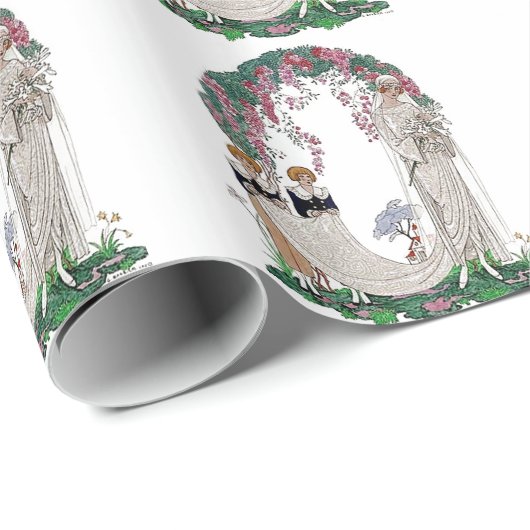 Art-Deco-Braut und Anhänger Geschenkpapier (Rolleneckpunkt)