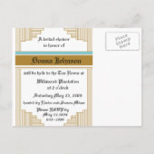 Art Deco Brautparty Einladungspostkarte (Rückseite)