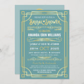 Art Deco Brautparty Elegante Einladung (Vorne/Hinten)