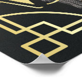 Art Deco Brautparty Ihr Foto Gold Willkommen hinzu Poster (Ecke)