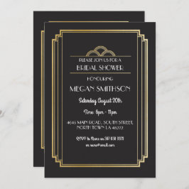 Art Deco Brautparty lädt Gatsby in das Party der 2 Einladung