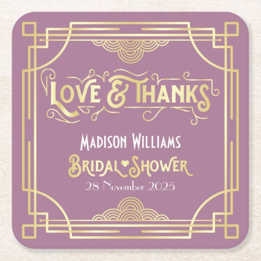 Art Deco Brautparty Parco Civico-Ciani Rechteckiger Pappuntersetzer (Vorderseite)