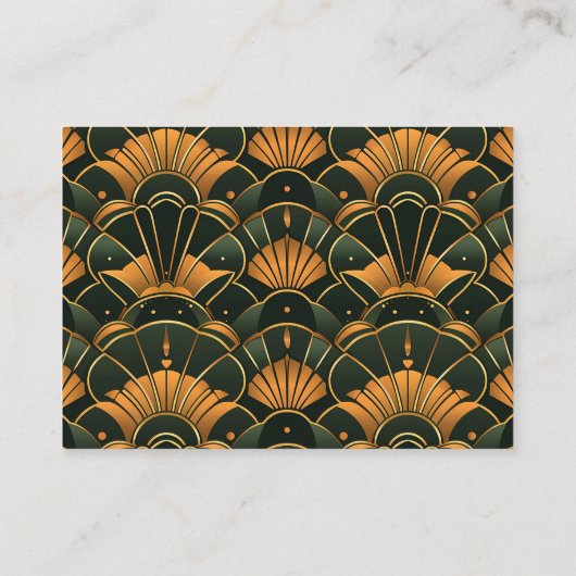 Art Deco Bridal Diamond Gold und Green Begleitkarte (Rückseite)