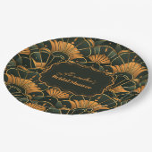 Art Deco Bridal Diamond Gold und Green Pappteller (Schrägansicht)