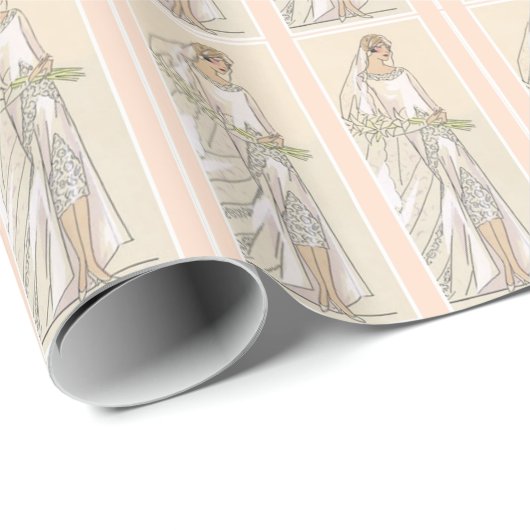 Art Deco Bride Geschenkpapier (Rolleneckpunkt)