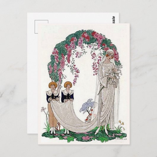 Art Deco Bride Postkarte (Vorne/Hinten)