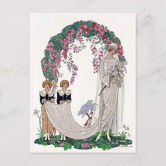 Art Deco Bride Postkarte (Vorderseite)