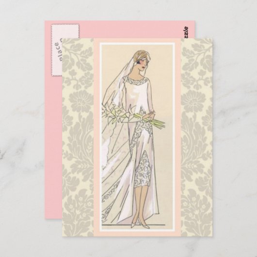 Art Deco Bride Postkarte (Vorne/Hinten)