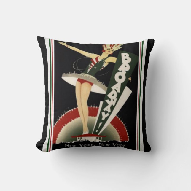 Art Deco Broadway New York Pillow Kissen (Vorderseite)