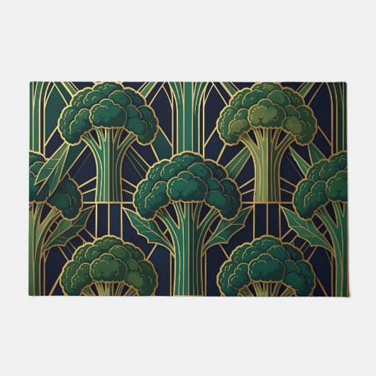 Art Deco Brokkolimuster Fußmatte (Vorderseite)