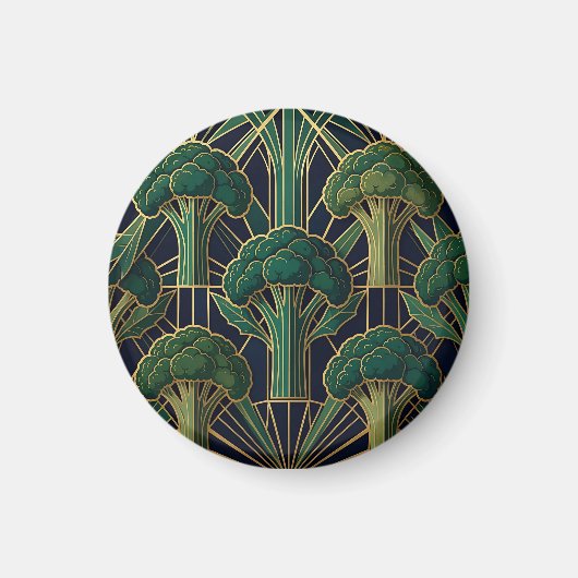 Art Deco Brokkolimuster Magnet (Vorne)