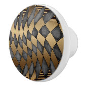 Art Deco Bronze Black Keramikknauf (Rechts)