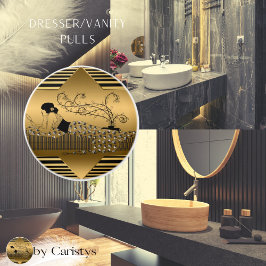 Art Deco Bronze Black Lady Relaxen Keramikknauf