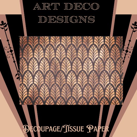 Art Deco Bronze Decoupage Tissue Paper Seidenpapier