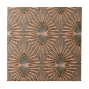 Art Deco Bronze Diamantmuster Fliese