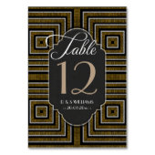 Art Deco Bronze Gold Wedding Tischnummer Cards (Rückseite)