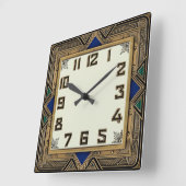 Art Deco Bronze Quadratische Wanduhr (Winkel)
