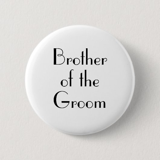 Art Deco Bruder der Groom Hochzeit Button (Vorderseite)