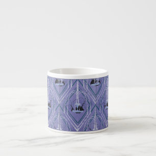 Art-Deco-Brunnen in Blau Espressotasse