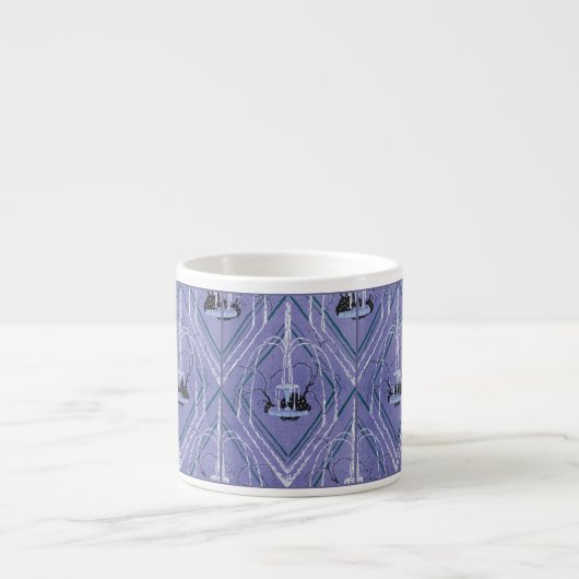 Art-Deco-Brunnen in Blau Espressotasse (Vorderseite)