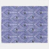 Art-Deco-Brunnen in Blau Fleecedecke (Vorderseite (Horizontal))