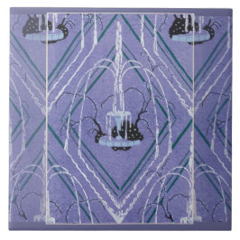 Art-Deco-Brunnen in Blau Fliese