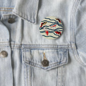 Art Deco Bunte Karpfen Schwimmen Marine Dekor Button (Beispiel)