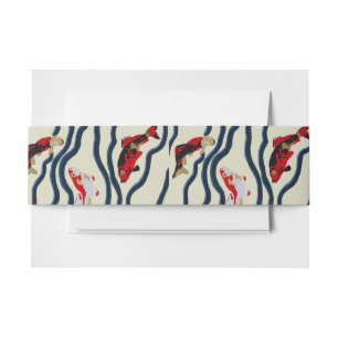Art Deco Bunte Karpfen Schwimmen Marine Dekor Einladungsbanderole